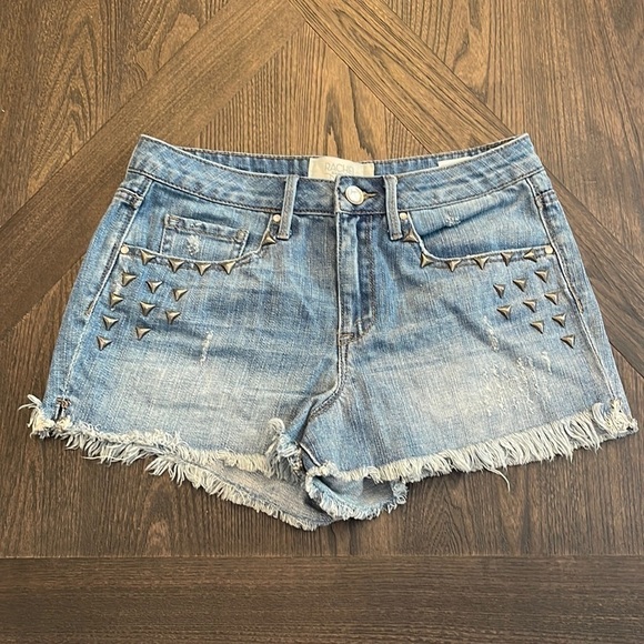 Rachel Roy Denim Studded Shorts Size 28 - Picture 1 of 5